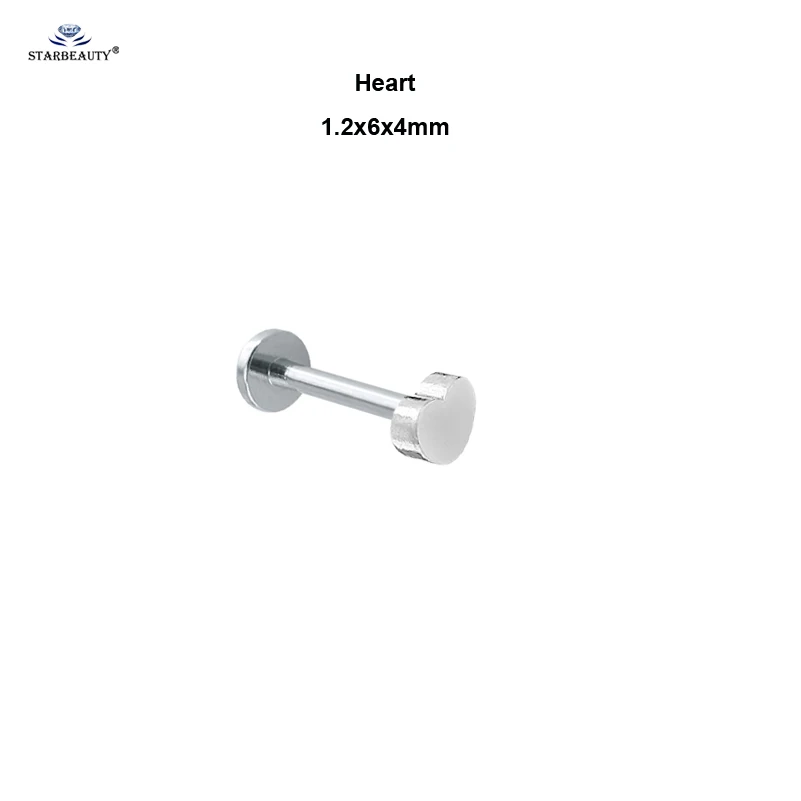 Heart 6mm Комплект из 2 предметов для детей от 6/8 мм шар сердце с изображением луны и звезд, козелка пирсинг Спираль пирсинг ореха кольцо для пирсинга губ для пирсинга носа кольца из нержавеющей стали, серьги Pircing - Окраска металла: Heart 6mm