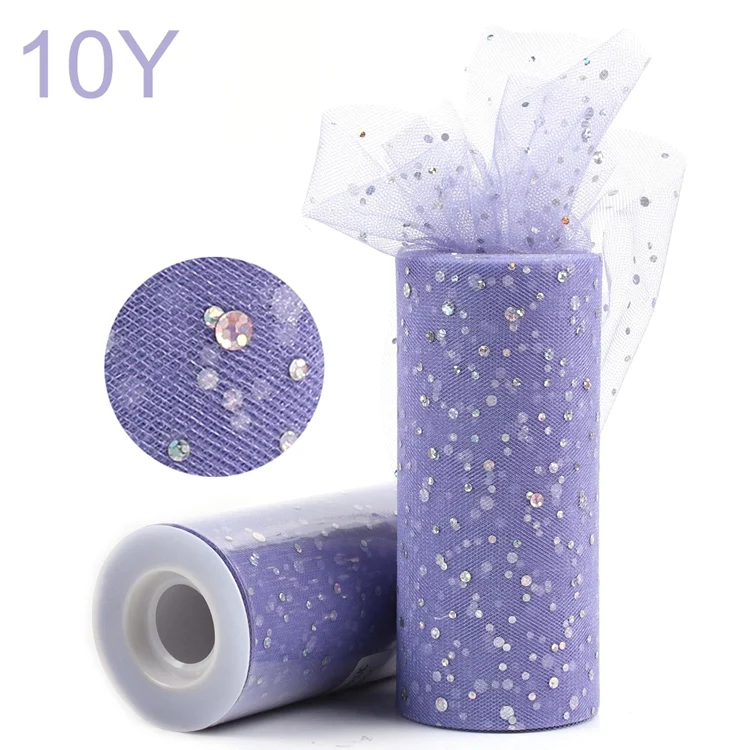 Lilac 10Y QIFU 10 25 ярдов 15 см тюль рулон блестящая пачка свадебное украшение свадебный Тюль Ткань ремесло DIY ремесло день рождения принадлежности - Цвет: Lilac 10Y