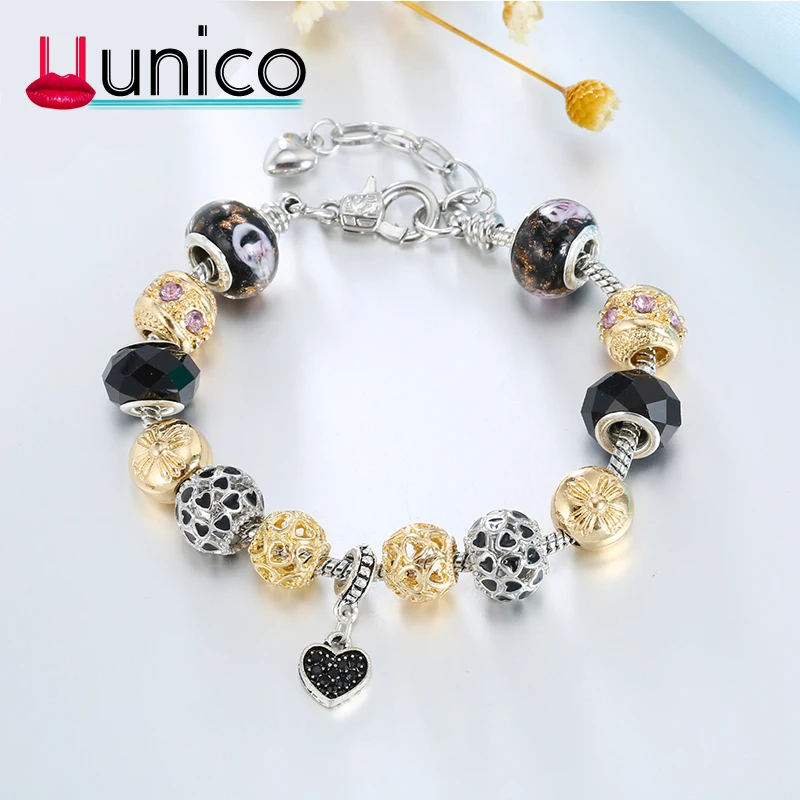 UUNICO2018 модный DIY сплава с большим отверстием из бисера браслет отправить сестры