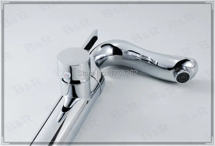Freeshipping B&ampR Fashionable Tap Kitchen Chromed Mixer Single handle hole Surface Mounted Swivel Faucet YH-9009 grifos | Обустройство