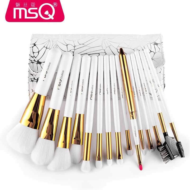 MSQ Professional Makeup Brushes Set High Quality 15 Pcs Tools Kit Premium Full Function Blending Powder Foundation Brush | Красота и