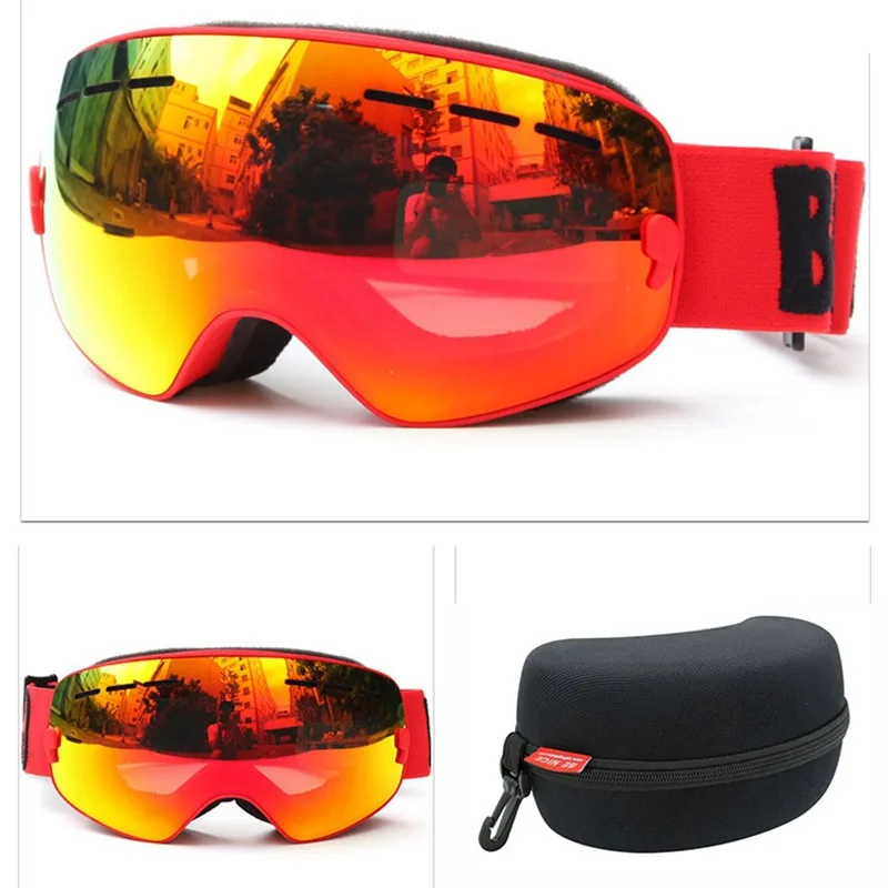 Лыжные очки для девочек и мальчиков двухслойные UV400 Анти противотуманные лыжные