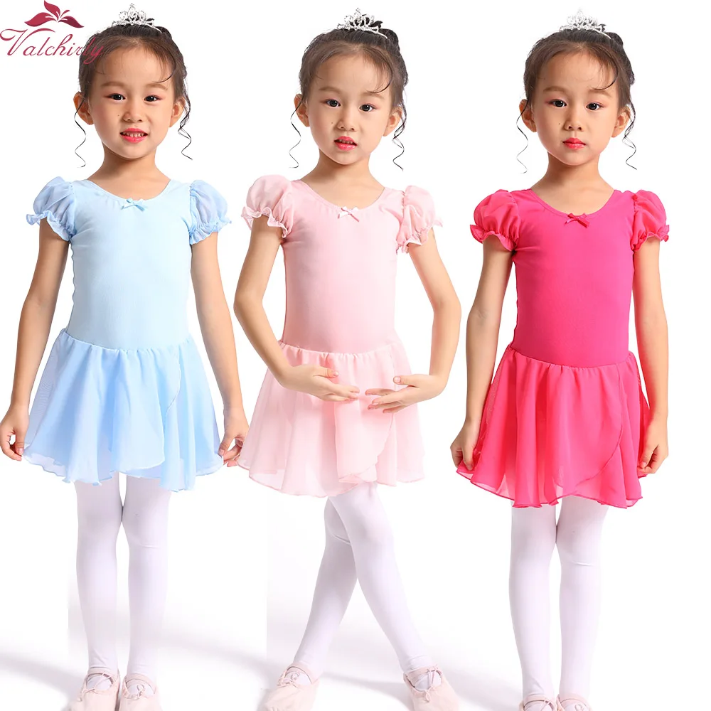 Leotardos de Ballet para niñas, vestido de baile, Bodi para niños, tutú de bailarina, buena falda de gasa, colores rosa, rosa, azul y negro