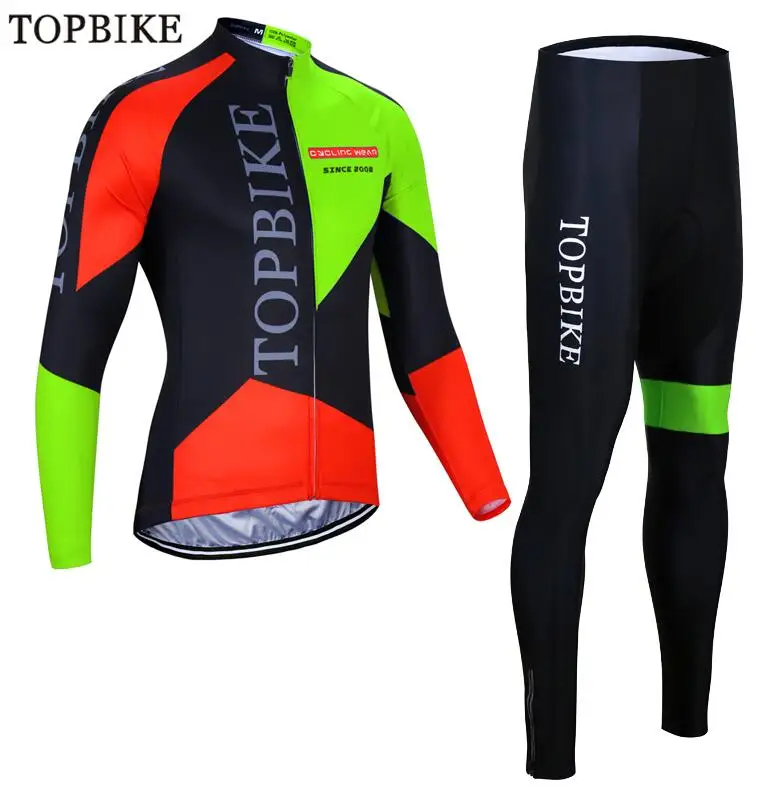 BJC-DB-0803 TOPBIKE Мужская велосипедная майка pro team, зимний теплый флисовый комплект с длинным рукавом, ropa ciclismo, велосипедный триатлон, Экипировка для мужчин - Цвет: BJC-DB-0803
