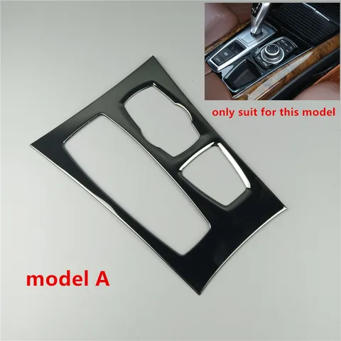 Черная центральная консоль, панель переключения передач, декоративная накладка для BMW X5 E70 X6 E71 2008-2014, Стайлинг автомобиля из нержавеющей стали с левым рулем