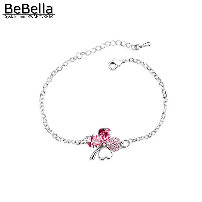 Браслет BeBella girls с кристаллами клевера изготовленный элементами Swarovski|clover