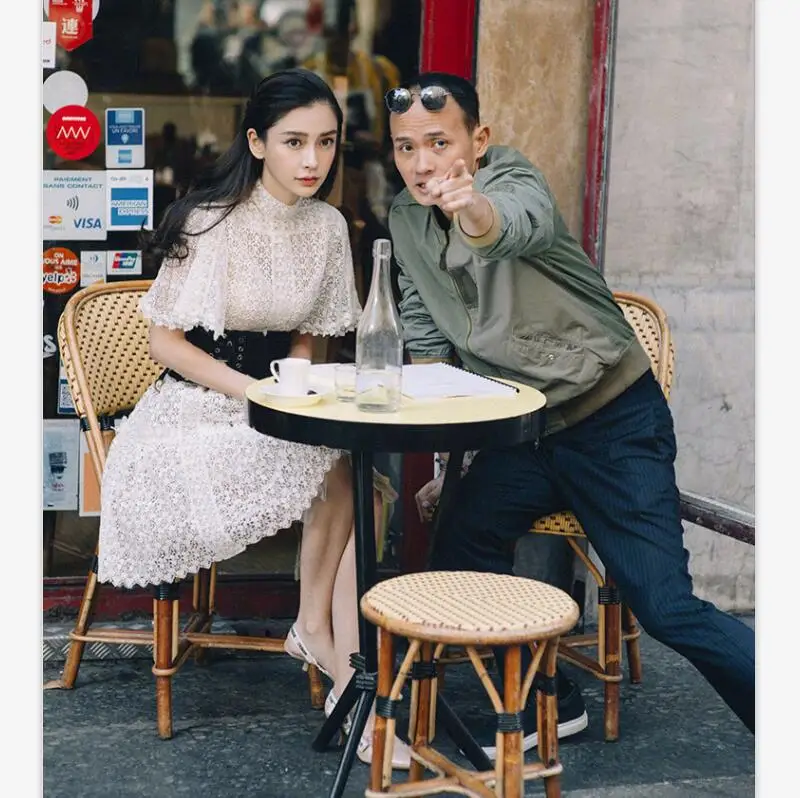 Китайский супер звезда Angelababy любимый высококачественный белый кружевной пояс