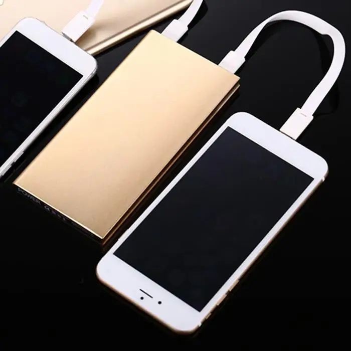 Ультра-тонкий 20000 mAh портативный внешний аккумулятор зарядное устройство USB 5 V 2A для 5 V, 2A сотовый 5 V 1A телефон Сплав