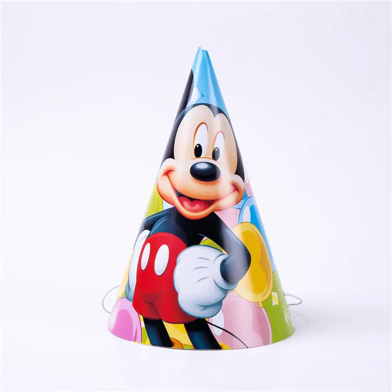 Hat 6 Pcs Минни Микки Маус одноразовая посуда набор бумажная тарелка салфетки чашка баннер для вечеринки в честь Дня Рождения украшения дети мальчик вечерние принадлежности - Цвет: Hat 6 Pcs