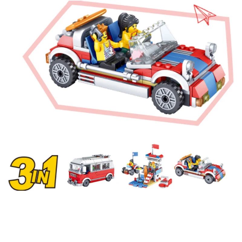 Creator 3in1 Camper Bus Transform гоночный автомобиль 374 шт. фигурки строительные блоки