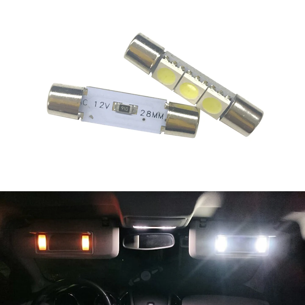 2 шт. 29 мм 3 SMD 5050 светодиодный лампы для интерьера C5W 6614F/6641 автомобиля