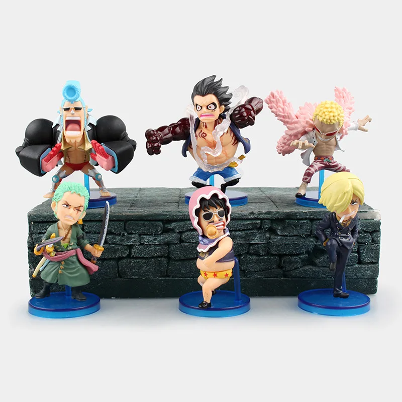 6 шт./компл. мини цельная фигурка Аниме фигурки Luffy Gear 4 WCF Fight фигурку Классическая