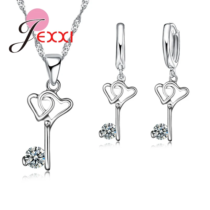Женский ювелирный комплект из колье и серёг серебра 925 пробы|fashion jewellery sets|jewellery