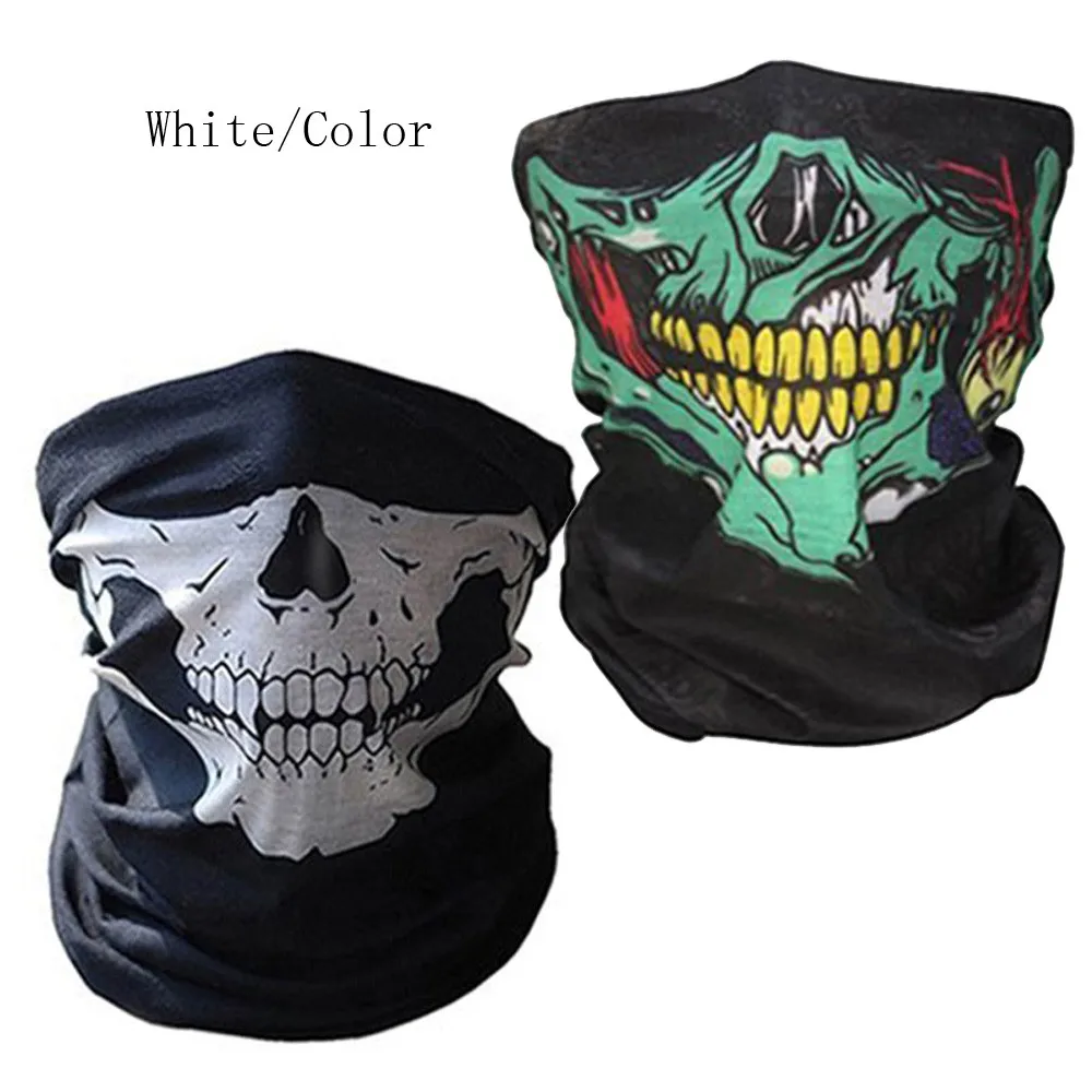 2pcs Halloween Scary Mask Festival Skull Masks Skeleton Outdoor Motorcycle Bicycle Multi Scarf Half Face Cap Neck XTN | Дом и сад