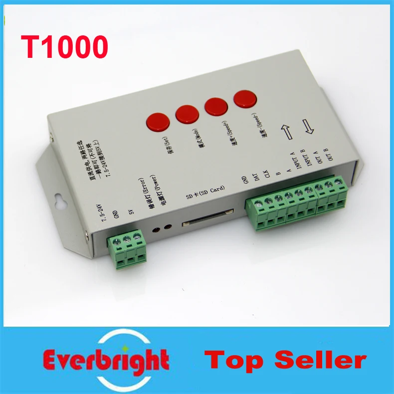 10 шт./лот лучшего качества DC5 ~ 24 В T 1000S RGB контроллер T1000S SD карта WS2801 WS2811 WS2812B LPD6803