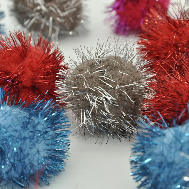 20 шт./лот шарики из мишуры разбрызгиваются помпонами разные цвета сверкающие