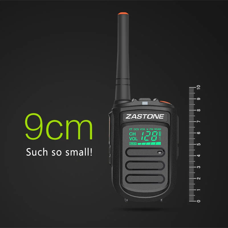 Портативная рация Zastone 2 шт. мини радио UHF 400 470 МГц 128 каналов карманный