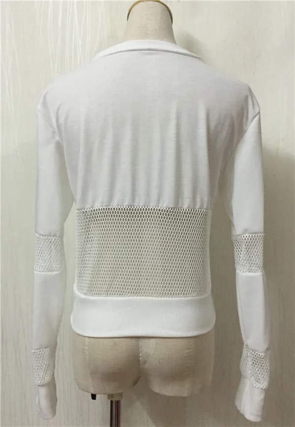 Сексуальные Женщины Футболки Мода Лоскутное Полный Рукав Дамы Топы Напечатанная