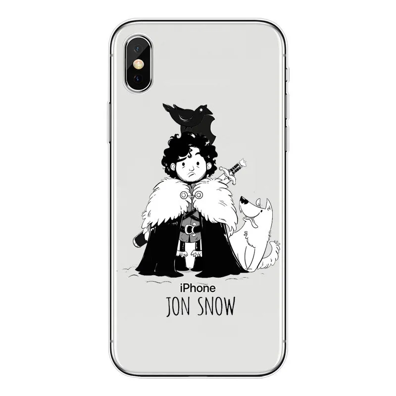 Игра престолов Daenerys Dragon Jon Snow Прозрачный жесткий чехол для телефона iphone XS MAX 10 8 Plus 7