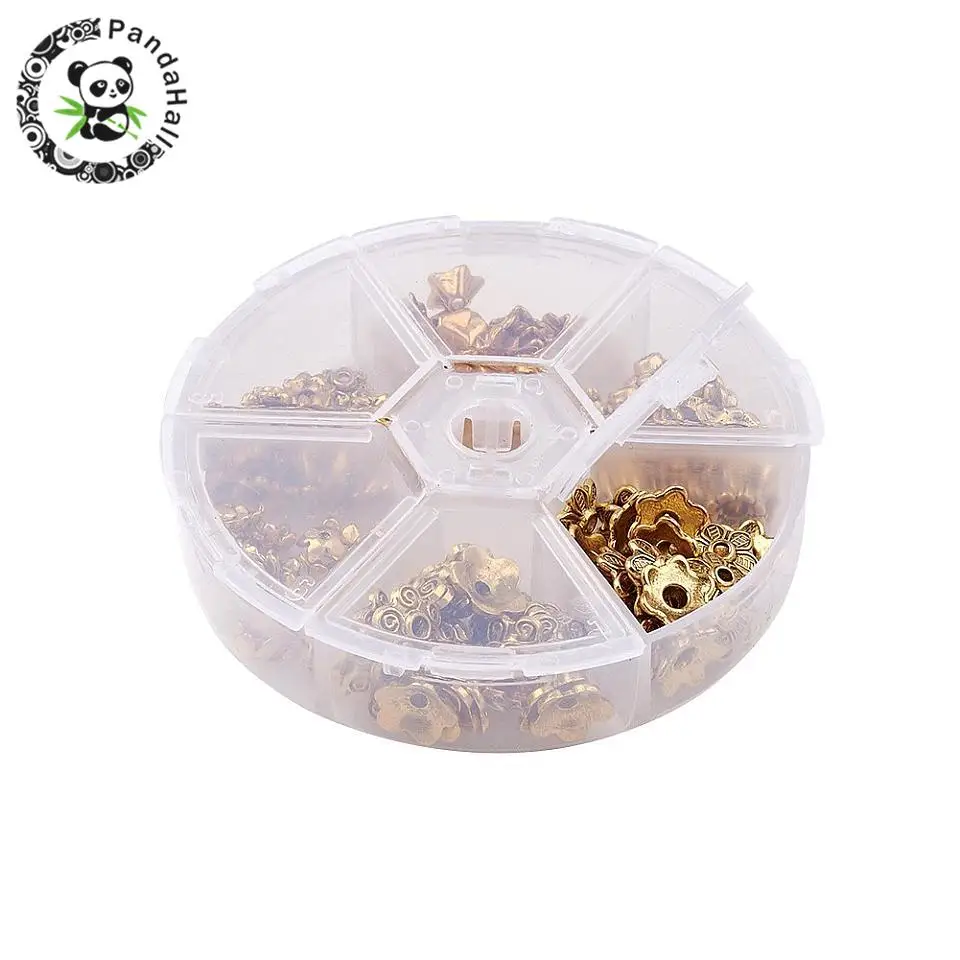 1 коробка смешанный стиль Тибетский Стиль сплав цветок бисера шапки античное