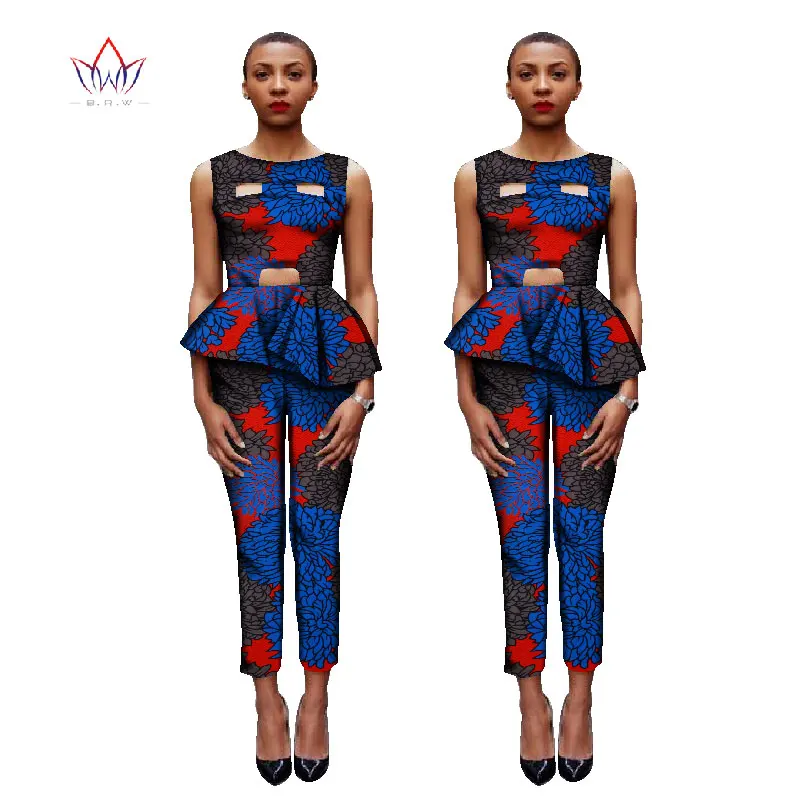 Одежда в африканском стиле укороченные топы комплект из 2 предметов женская одежда длинные штаны