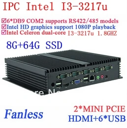 Bestellen Intel Core I3 24 Stunden IPC Mit Gigabit Ethernet 6 USB 6 COM 8G RAM 64G SSD WIN7 WIN8 LINUX NAS Freien Antrieb 7 24 Stunden