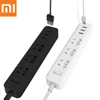 Умного дома Xiaomi, оригинальная электронная розетка, 3 USB + 3 розетки, стандартный штекер, удлинитель интерфейса, ЕС, Великобритания