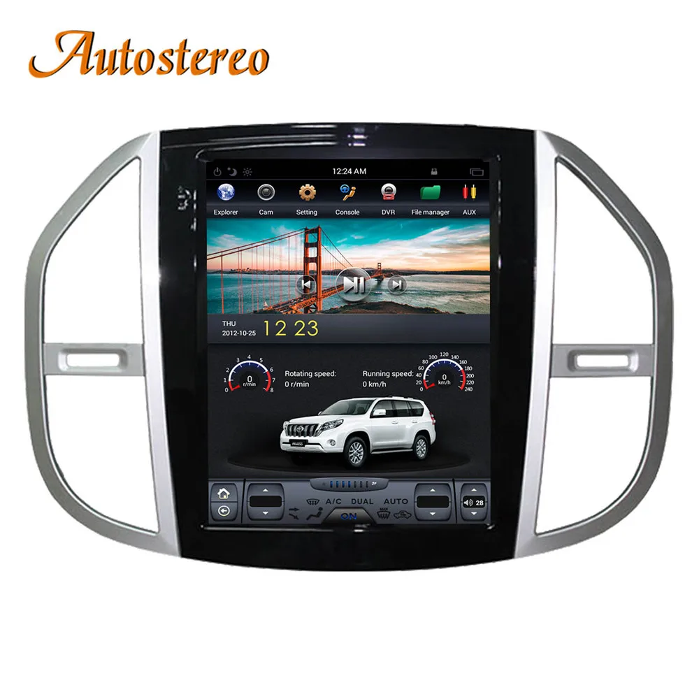 12." Tesla Car Radio Vertical Screen For Mercedes-Benz Vito+ 2Din GPS Navigation Recorder Headunit Multimedia Player 2+64G