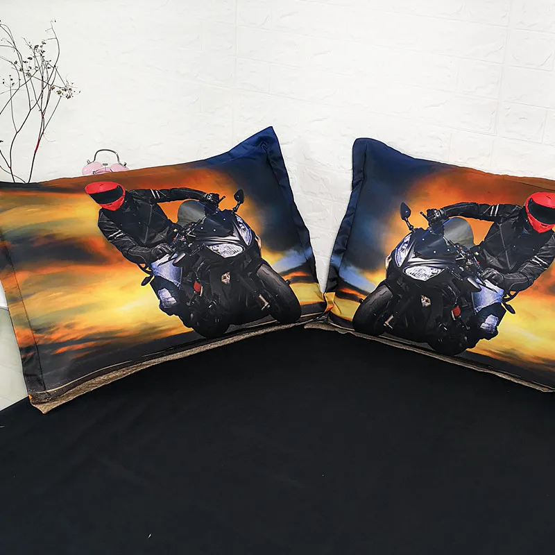 

Fanaijia high quality 3d motorcycle Bedding Set queen size kids Duvet Cover set with pillowcase king Bedline boy best gift