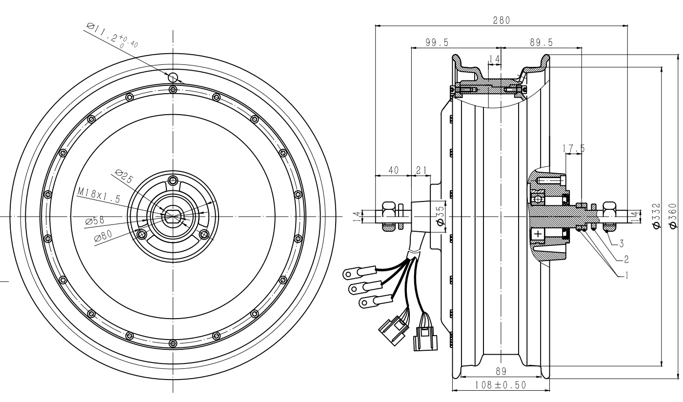 13 дюймов 273 E-Scooter In-Wheel Hub мотор(40 H) 4000 W V3 Тип для электрического мотоцикла