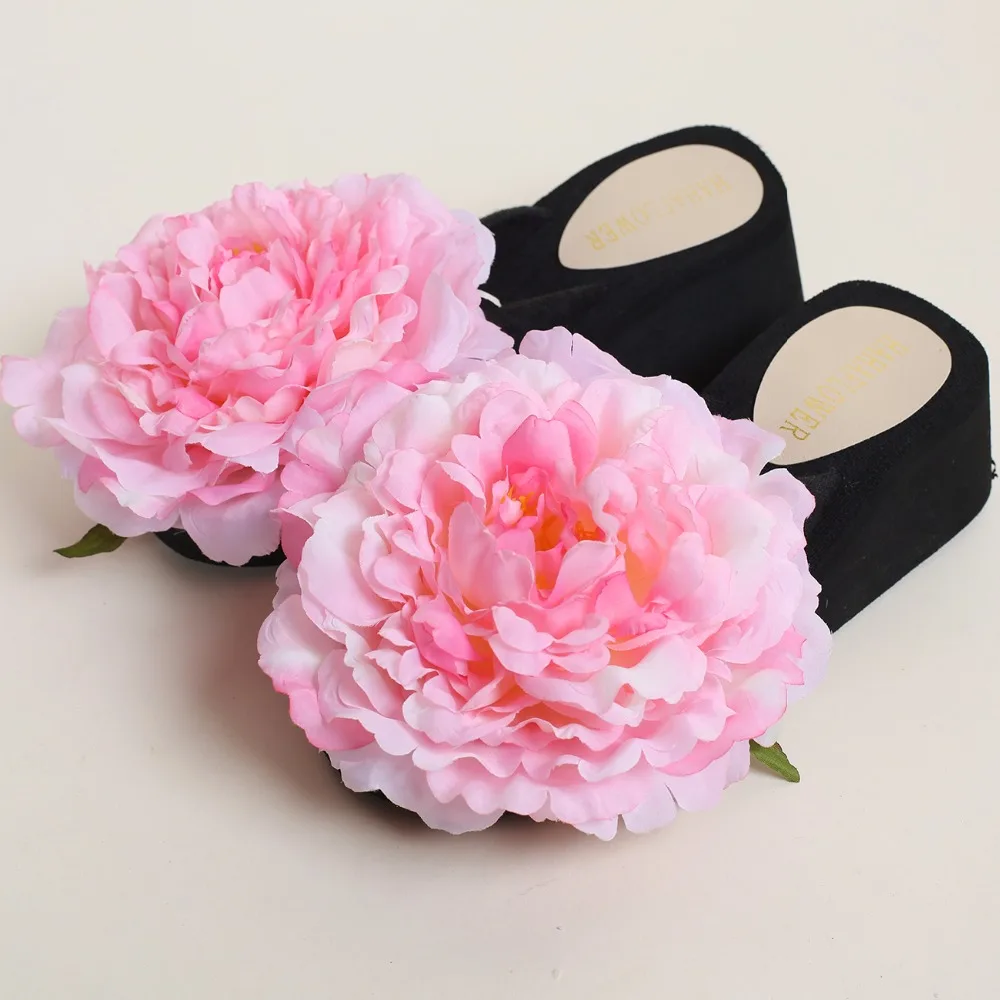 Женские Вьетнамки с большим цветком пляжные вьетнамки бесплатная доставка