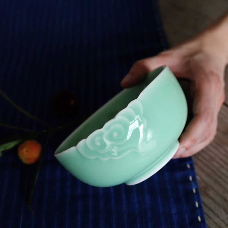 Винтажная чаша Longquan Celadon керамические миски для риса рамен домашняя посуда