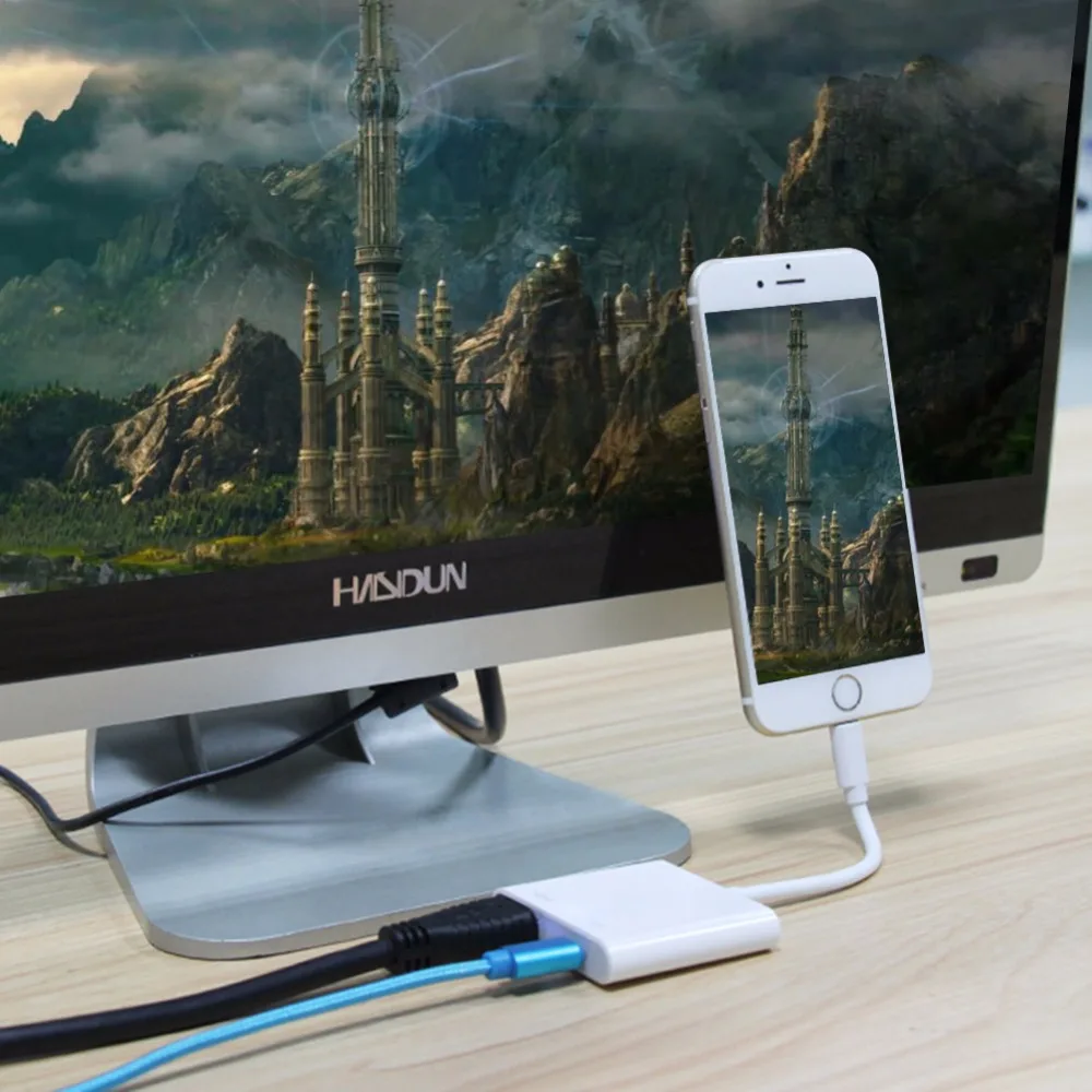 Адаптер Lightning HDMI для цифрового AV ТВ Кабель адаптер аудио видео HDTV HD 1080P конвертер