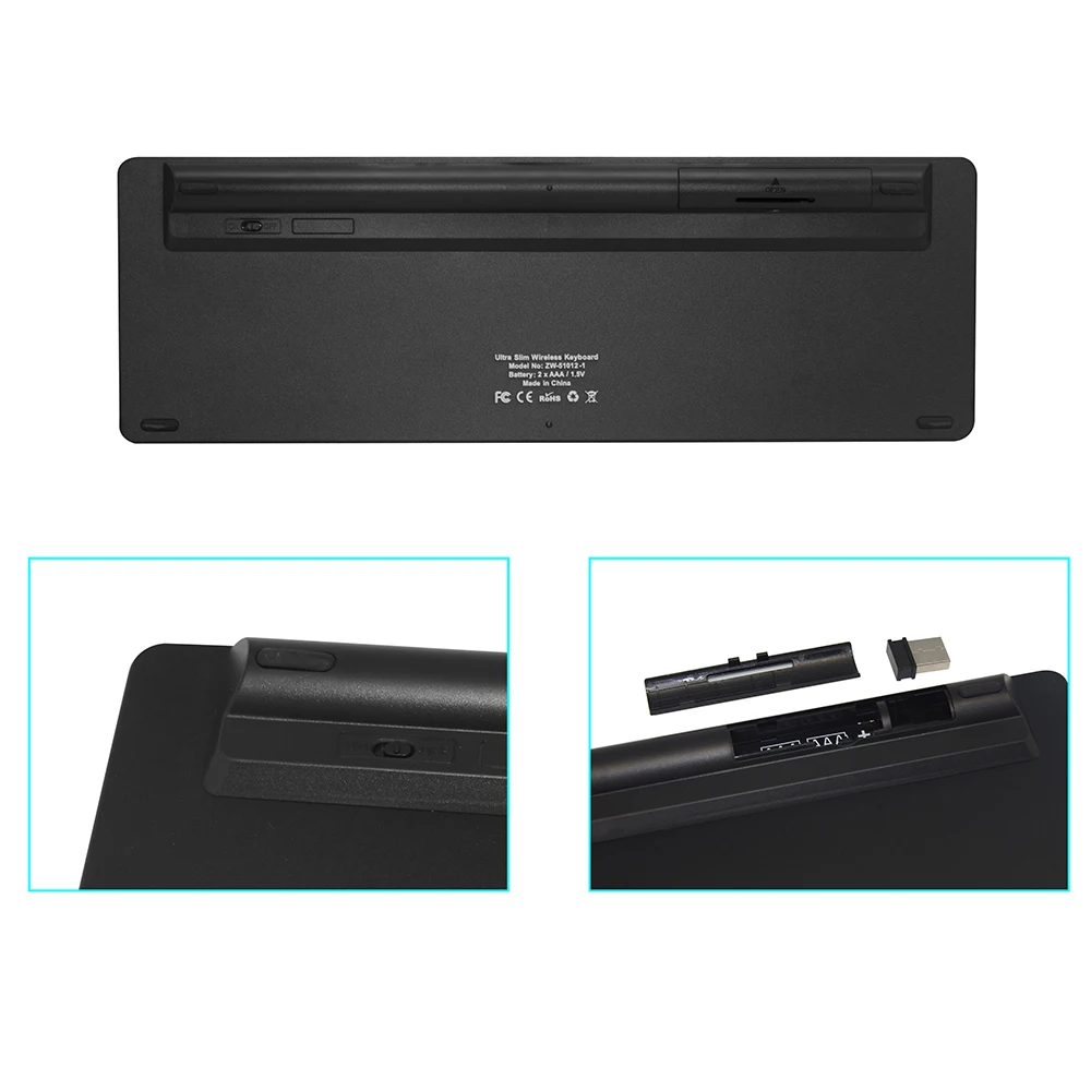Беспроводная мини клавиатура Zoweetek Русская Мини Клавиатура 2 4 ГГц с тонкой