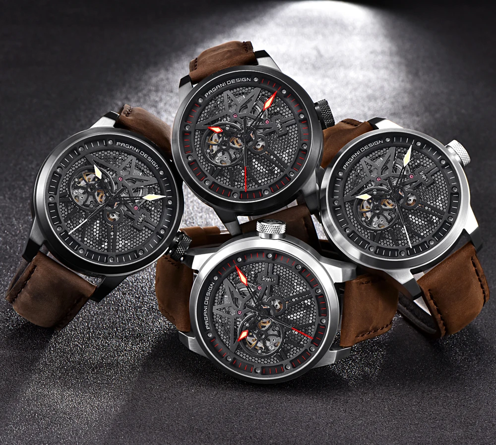 

Luxury Brand PAGANI DESIGN Leather Tourbillon Watch Men Automatic Wristwatch Fashion Men Mechanical Watches Relogio Masculino