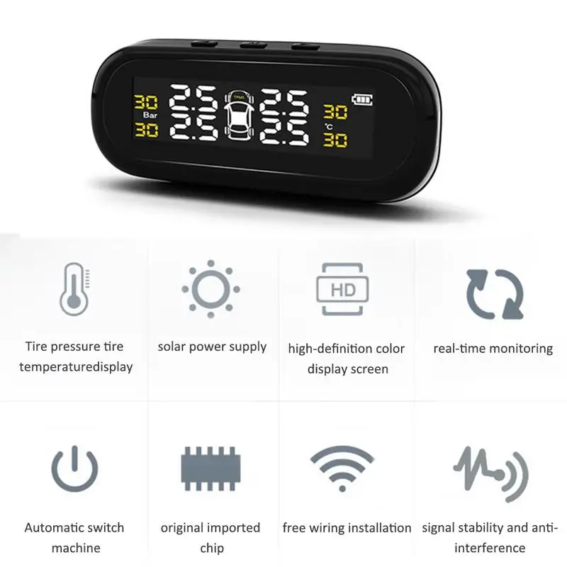 Беспроводная система контроля давления в шинах TPMS на солнечных батареях с 4