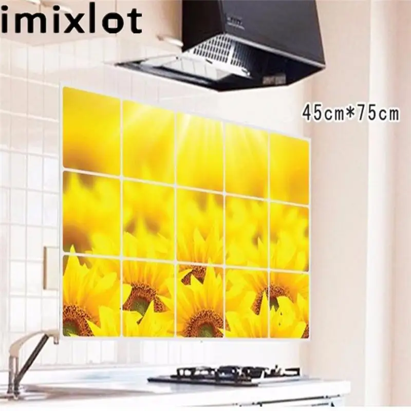 Съемные настенные наклейки Imixlot сделай сам Подсолнухи маслостойкие