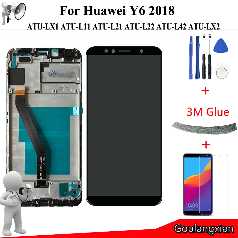5 7 &quotAAA Качество ЖК дисплей + рамка для Huawei Y6 2018 ATU L11 L21 L22 LX3 сенсорный экран