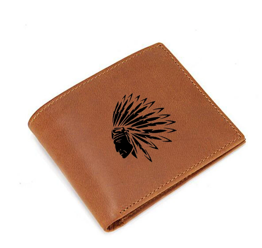 Новый RFID защитный мужской кошелек с гравировкой фото индийские старейшины