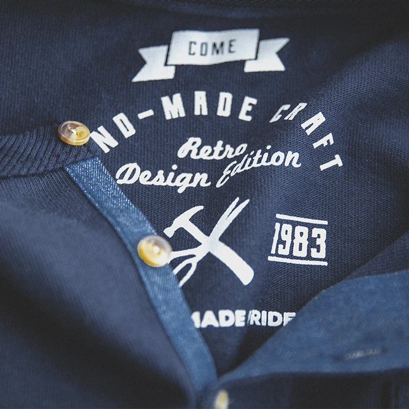 Маден Для мужчин с передней застежкой летняя футболка Кнопка шеи тонкий короткий