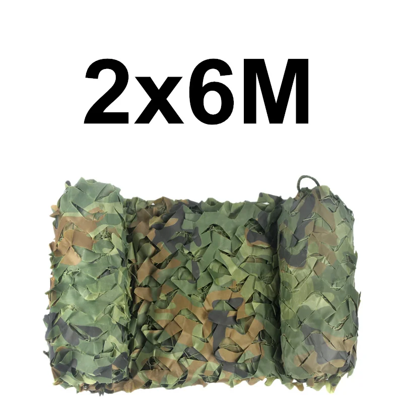 2x6M WELEAD лесной усиленный камуфляж сетка Военная Охота Джунгли для навес беседка сетка скрытый сад тенты открытый тент крышка - Цвет: 2x6M
