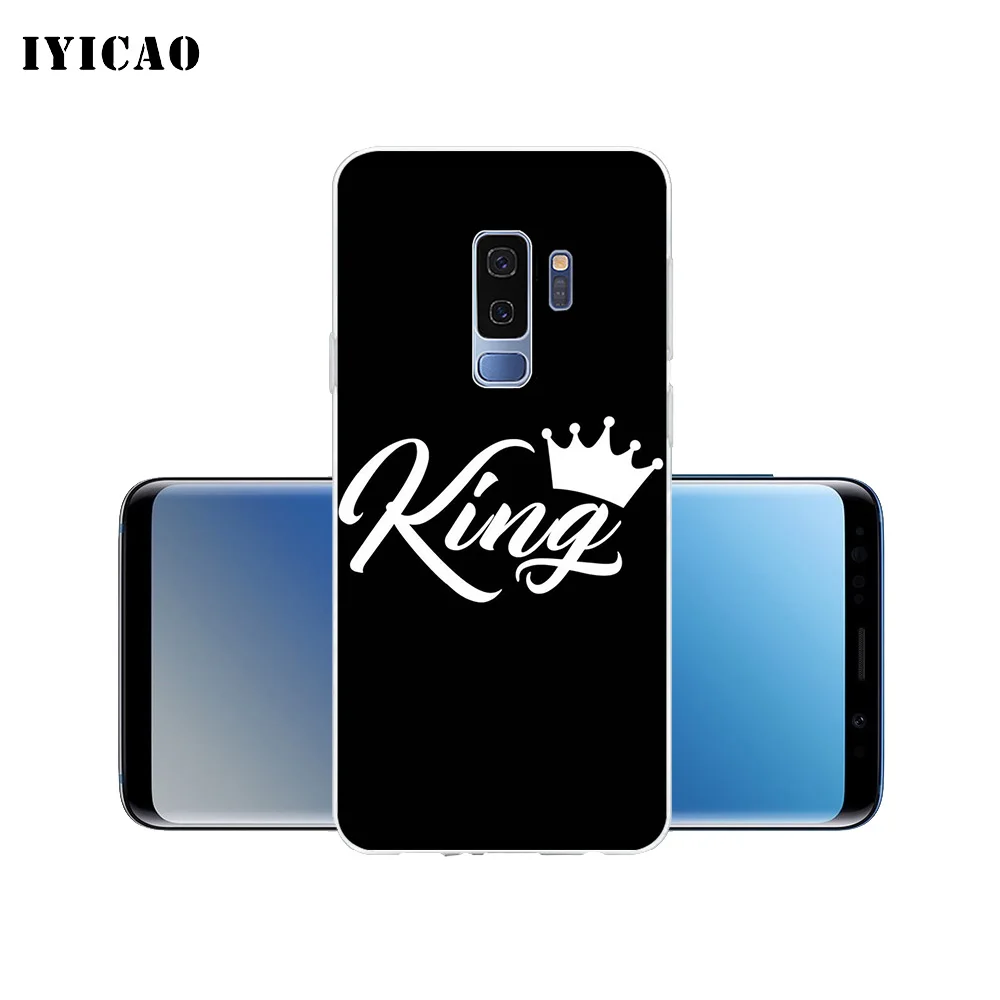 IYICAO King Queen Crown Мягкий силиконовый чехол для телефона Samsung Galaxy S10e S10 S9 S8 Plus S7 Edge TPU