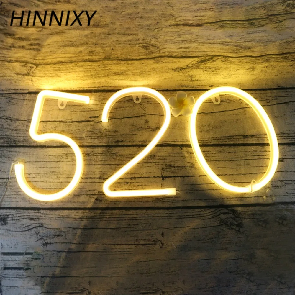 Hinnixy LED USB 0 9 цифры ночные светильники настенные неоновые для детей игрушка юбилей