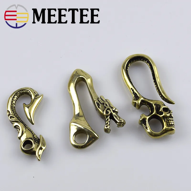 Meetee 3 шт. крючок из чистой латуни застежка-карабин Пряжка для собаки u-образный