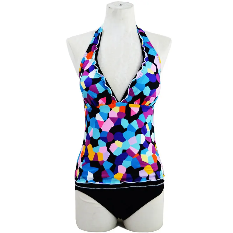 HELLO пляжные танкини купальники женские 2017 бандо пуш-ап бикини набор пляжная