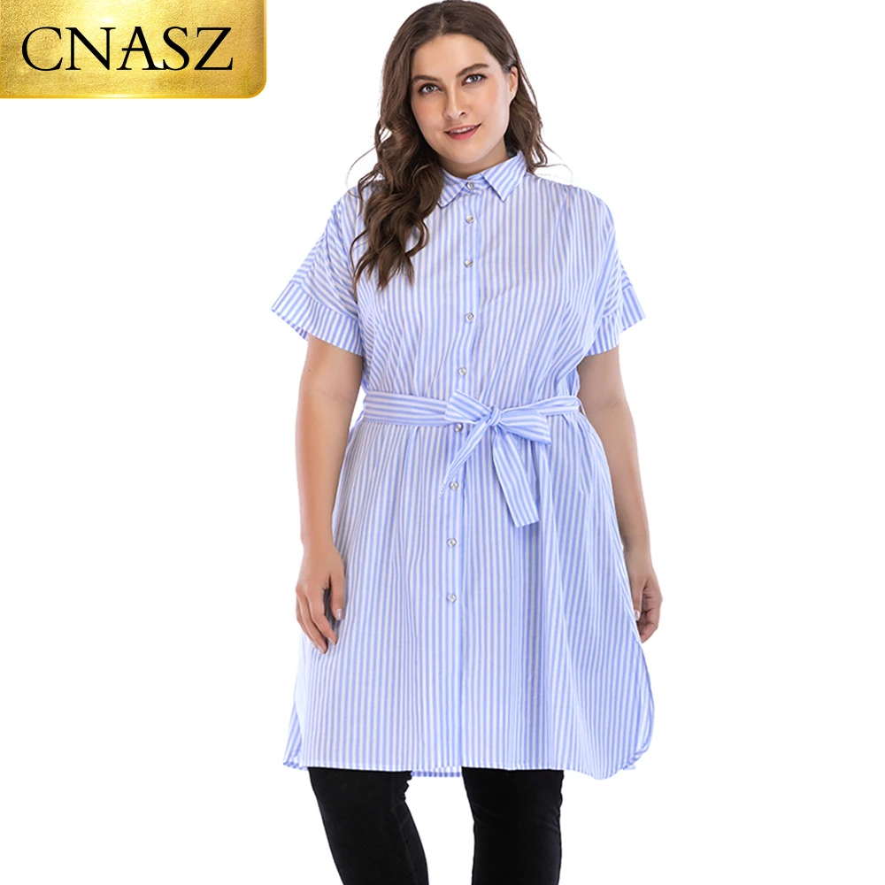 

Женское Платье До Колена, элегантное платье в полоску, Одежда большого размера