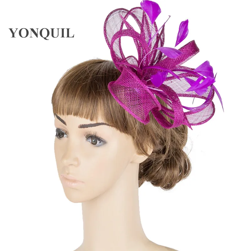 Sinamay Vintage Event Fascinators Wedding Hair Accessory Elegant Ladies Party Women Cocktail Feather Headwear Headbands |