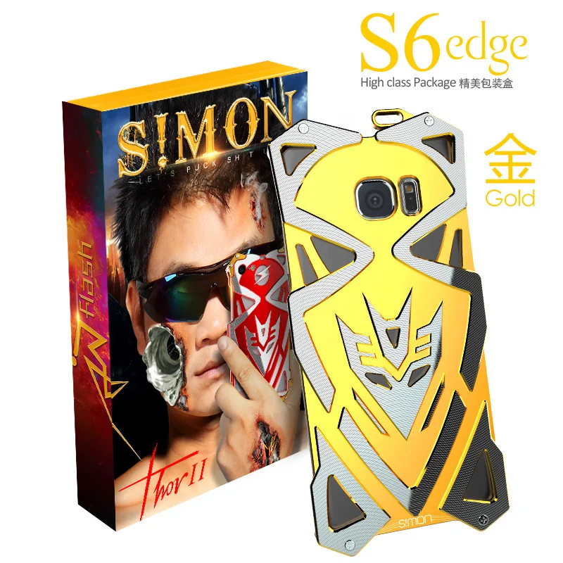 Роскошные Simon металл алюминиевые футляры для Samsung Galaxy S6 Edge ARMOR Series Тор Телефон