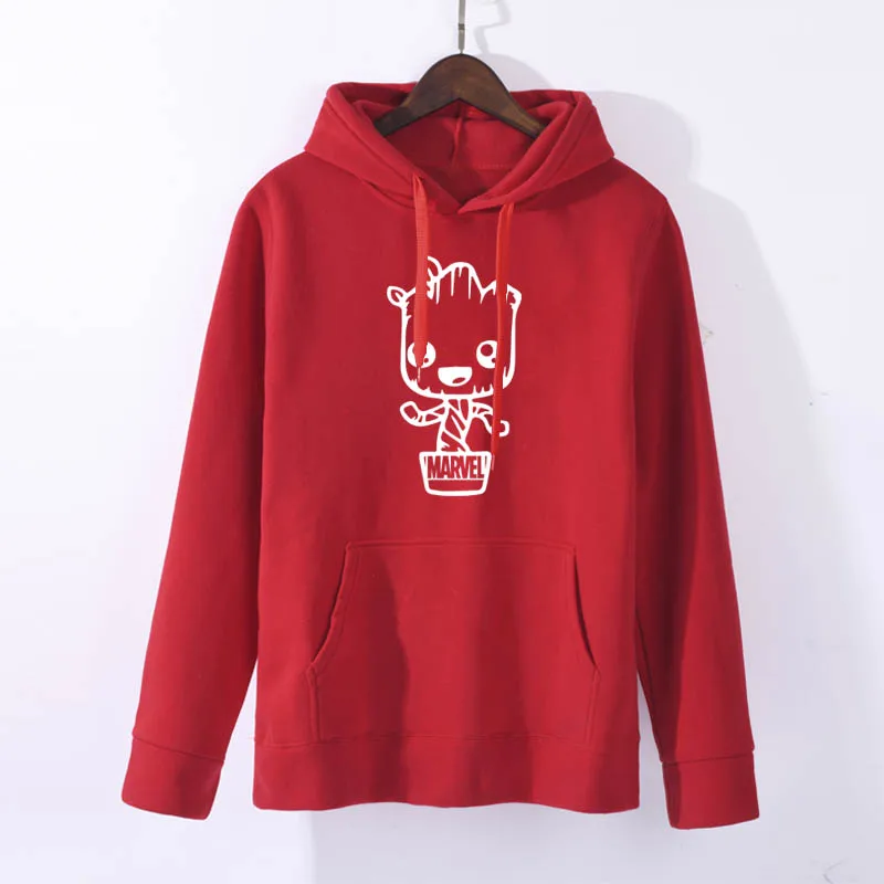 Модная женская толстовка с длинным рукавом, пуловер, свитер, Groot MARVEL, с буквенным принтом, Женская толстовка, топы, женская одежда