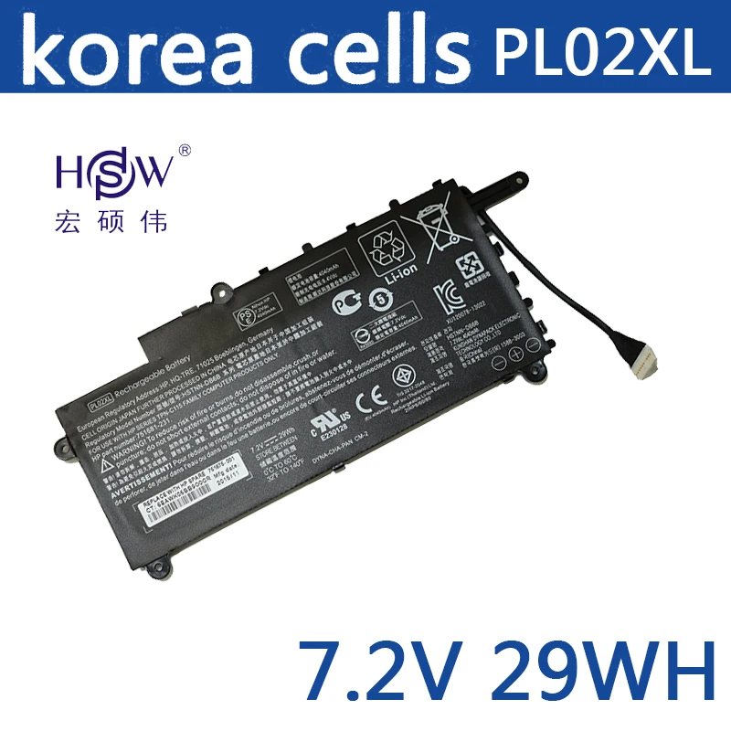 HSW Новый 7 2 В 29Wh PL02XL Батарея для HP Pavilion 11 X360 751681-421 HSTNN-LB6B TPN-C115 bateria Акку | Компьютеры и